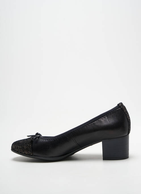 Pantofi cu toc țesătură satinată toc de 4 la 6 cm negru FOLIE'S femme