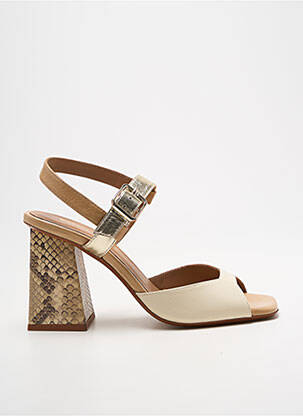 Sandale/pantofi decupați închidere cu bride toc de 7 la 9 cm bej LODI LOVE femme