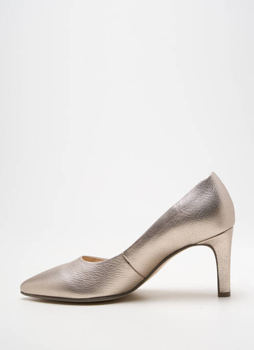 Pantofi cu toc material neted toc de 7 la 9 cm argintiu GABOR femme