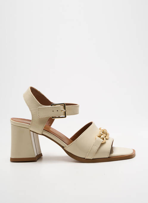 Sandale/pantofi decupați toc pătrat toc de 7 la 9 cm bej JB MARTIN femme