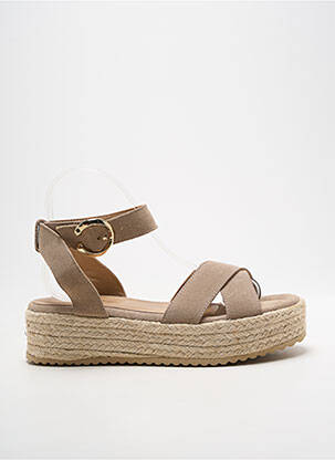 Espadrile platformă toc de 4 la 6 cm bej RAQUEL PEREZ femeie