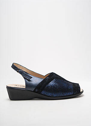 Sandale/pantofi decupați țesătură satinată toc de 4 la 6 cm albastru ARTIKA SOFT femme