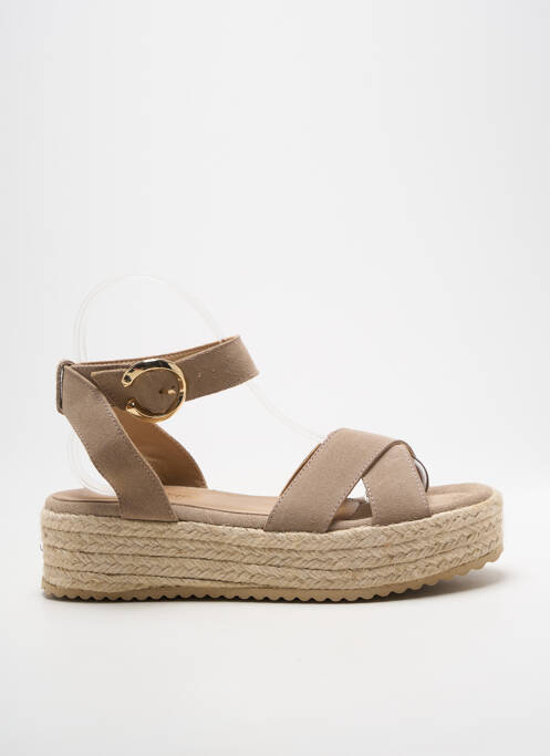 Espadrile închidere cu bride toc de 4 la 6 cm bej RAQUEL PEREZ femme