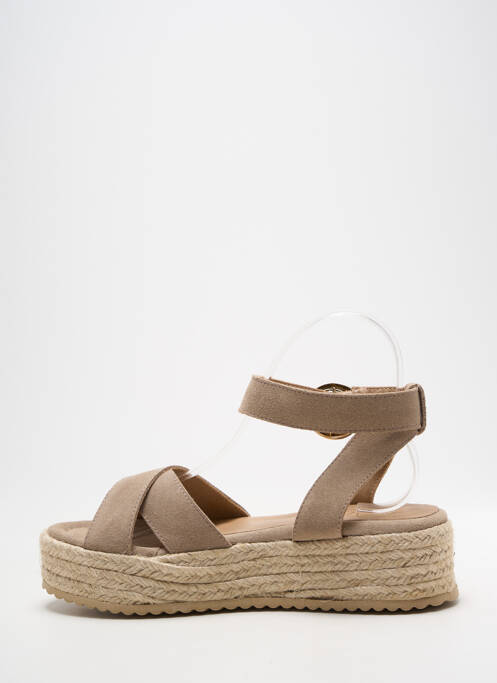 Espadrile închidere cu bride toc de 4 la 6 cm bej RAQUEL PEREZ femme