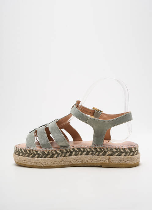 Espadrile nubuc toc de 4 la 6 cm verde GAIMO femme