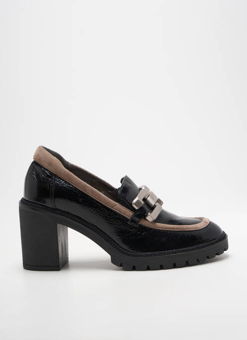 Mocasini țesătură satinată toc de 7 la 9 cm negru SOFTWAVES femme