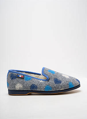 Papuci/pantofi de casă vârf rotund toc plat până la 3 cm gri LA VAGUE femme