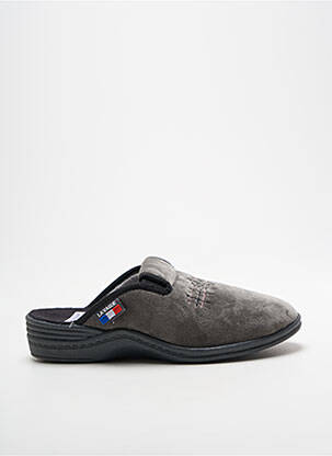 Papuci/pantofi de casă țesătură catifea toc plat până la 3 cm gri LA VAGUE femme