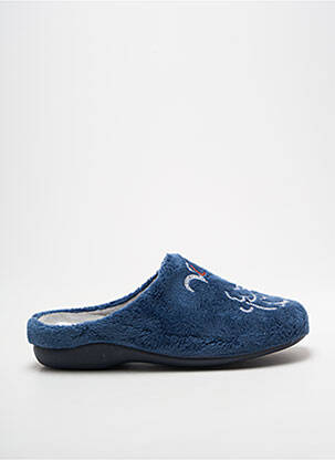 Papuci/pantofi de casă vârf rotund toc plat până la 3 cm albastru LA VAGUE femme