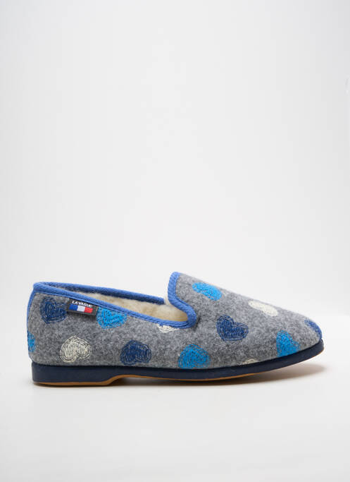 Papuci/pantofi de casă vârf rotund toc plat până la 3 cm gri LA VAGUE femme