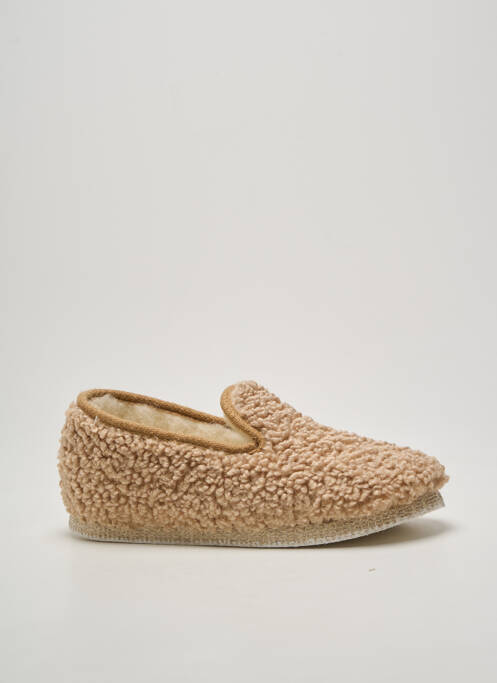 Papuci/pantofi de casă vârf rotund toc plat până la 3 cm bej CHAUSSE MOUTON femme