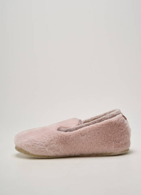Papuci/pantofi de casă vârf rotund toc plat până la 3 cm roz CHAUSSE MOUTON femme