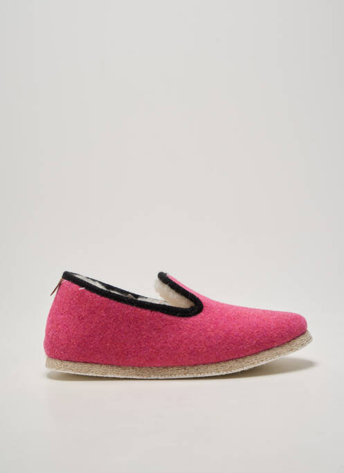Papuci/pantofi de casă vârf rotund toc plat până la 3 cm roz CHAUSSE MOUTON femme