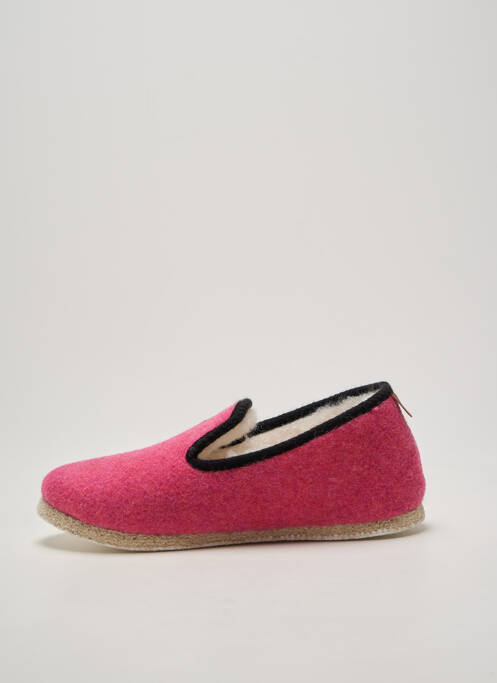 Papuci/pantofi de casă vârf rotund toc plat până la 3 cm roz CHAUSSE MOUTON femme