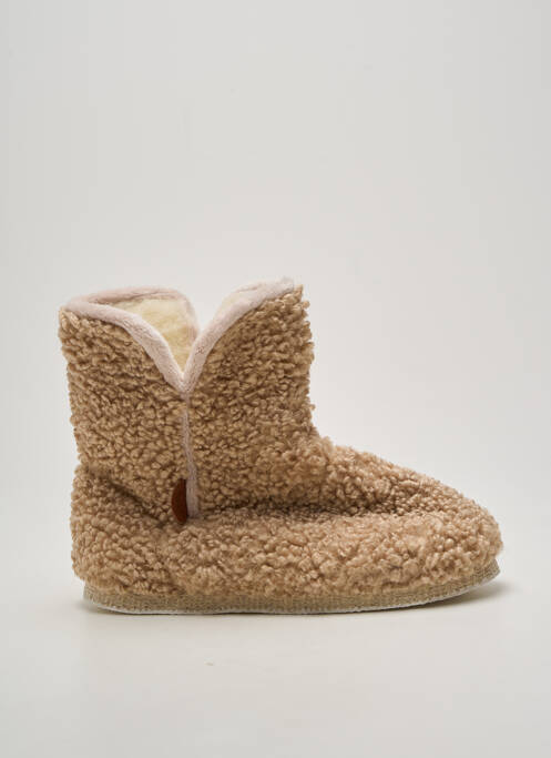 Papuci/pantofi de casă vârf rotund toc plat până la 3 cm bej CHAUSSE MOUTON femme