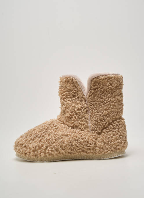 Papuci/pantofi de casă vârf rotund toc plat până la 3 cm bej CHAUSSE MOUTON femme