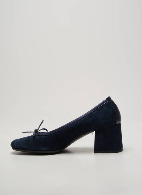 Pantofi cu toc țesătură satinată toc de 4 la 6 cm albastru REQINS femme