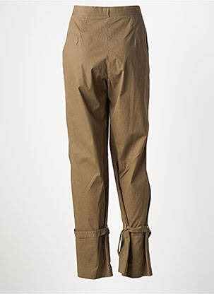 Pantalon slim țesătură poplin mărime normală verde CARNET DE BORD femeie