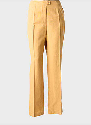 Pantalon drept țesătură poplin mărime normală galben FEDORA femeie