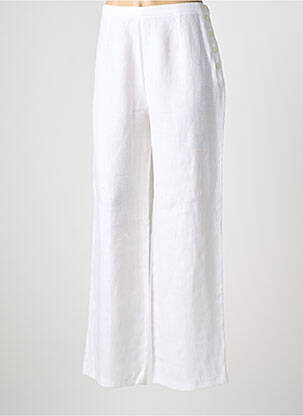 Pantalon drept țesătură poplin mărime normală alb FEDORA femme