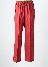Pantalon drept țesătură poplin mărime normală roșu PRUNELLE femme