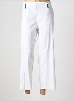 Pantalon 7/8 țesătură poplin mărime normală alb CARNET DE BORD femeie