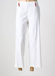 Pantalon 7/8 țesătură poplin mărime normală alb CARNET DE BORD femme