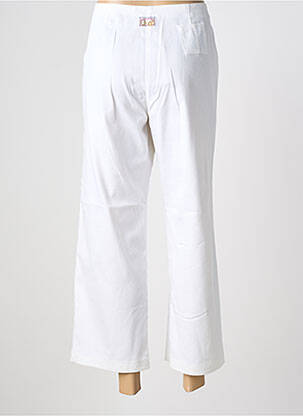 Pantalon 7/8 țesătură poplin mărime normală alb CARNET DE BORD femeie