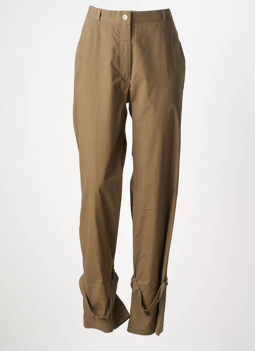 Pantalon slim țesătură poplin mărime normală verde CARNET DE BORD femme