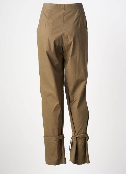 Pantalon slim țesătură poplin mărime normală verde CARNET DE BORD femme