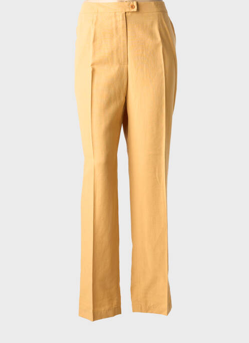 Pantalon drept țesătură poplin mărime normală galben FEDORA femme