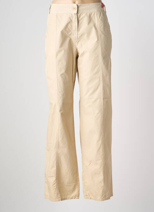 Pantalon drept țesătură poplin mărime normală bej MAE MAHE femme