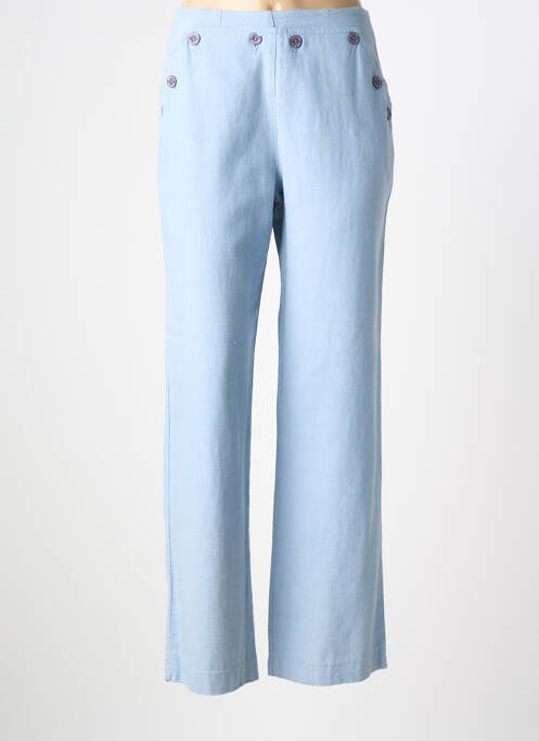 Pantalon drept țesătură poplin mărime normală albastru CARNET DE BORD femme