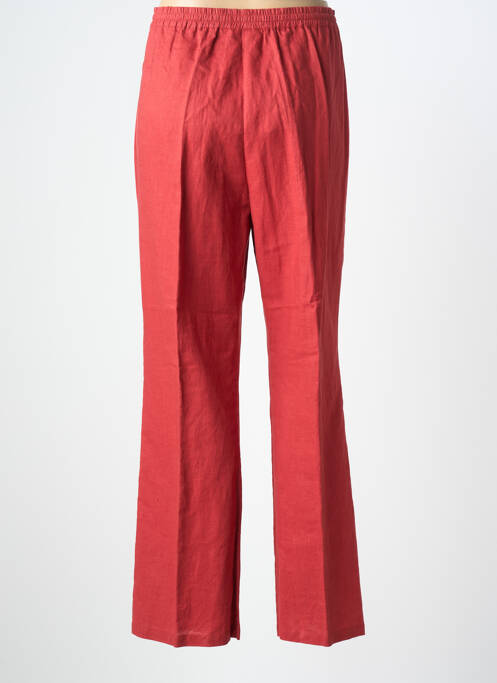 Pantalon drept țesătură poplin mărime normală roșu PRUNELLE femme