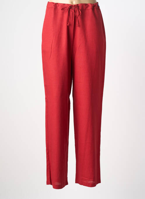 Pantalon drept țesătură poplin mărime normală roșu NORMAL REGULAR femme