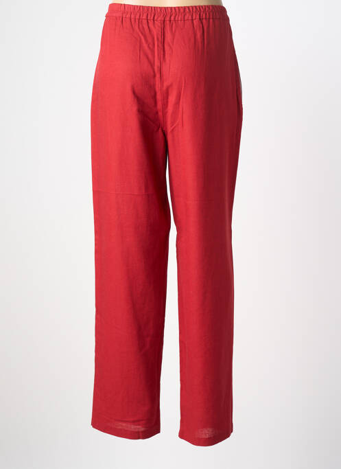 Pantalon drept țesătură poplin mărime normală roșu NORMAL REGULAR femme