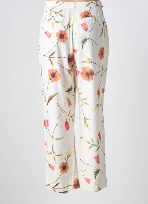 Pantalon drept țesătură poplin mărime normală bej NORMAL REGULAR femme