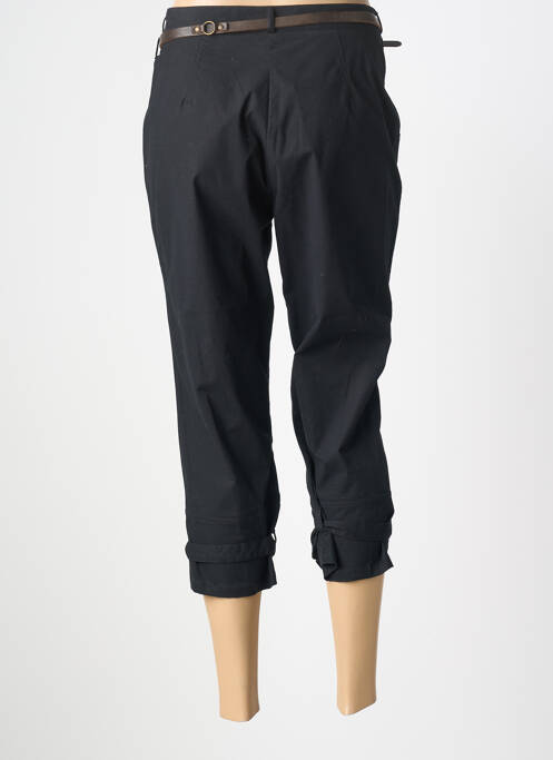 Pantalon trei sferturi țesătură poplin mărime normală negru CARNET DE BORD femme