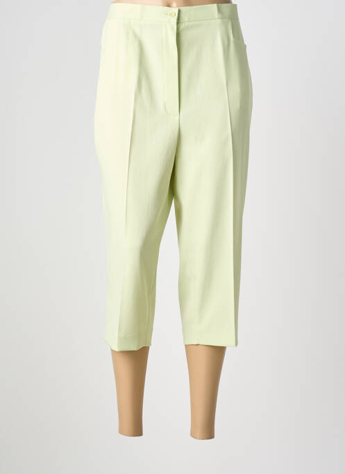 Pantalon trei sferturi țesătură poplin mărime normală verde PRUNELLE femme