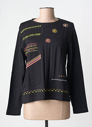 Pulover croială cambrată mâneci lungi negru EDWIGE femme