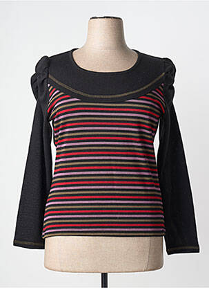 Pulover croială cambrată mâneci lungi negru CLAUDE DE SAIVRE femme