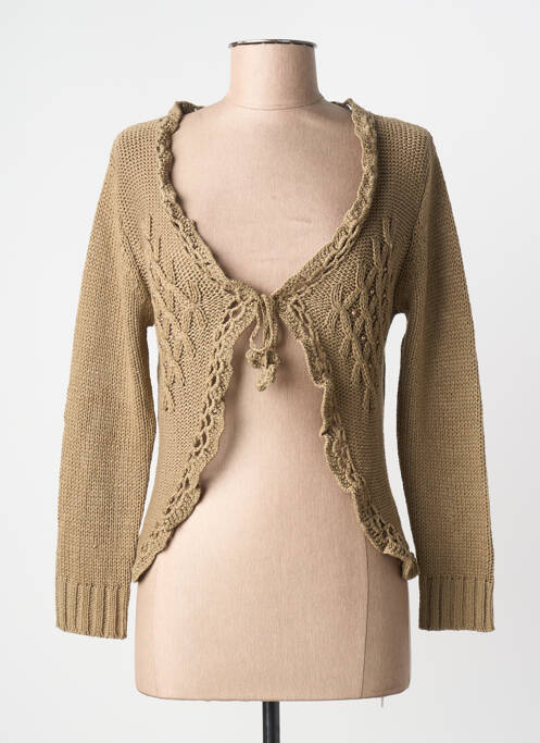 Vestă cu mâneci lungi croială cambrată maro KATMAI femme