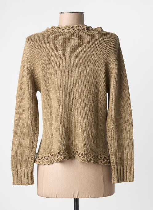 Vestă cu mâneci lungi croială cambrată maro KATMAI femme