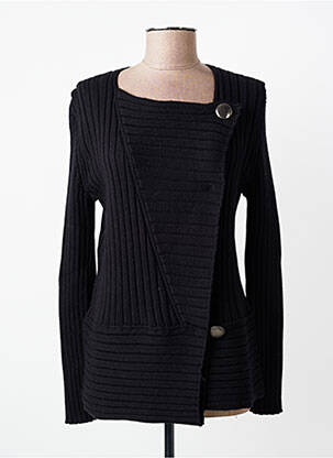 Vestă cu mâneci lungi elasticitate negru FINETTE femme