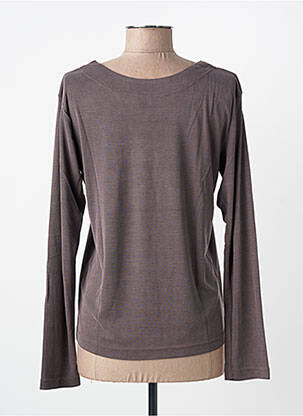 Top elasticitate mâneci lungi gri PRUNELLE femeie