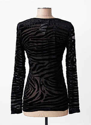 Top elasticitate mâneci lungi negru ENTRACTE femeie