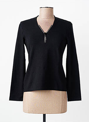Top elasticitate mâneci lungi negru ENTRACTE femeie