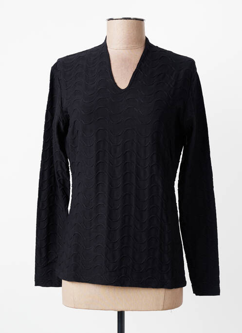 Top țesătură jersey mâneci lungi negru ENTRACTE femme