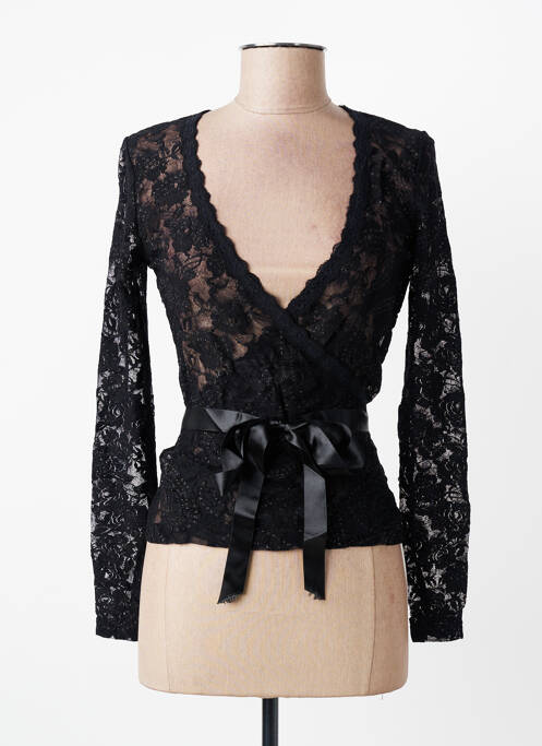 Top croială cambrată mâneci lungi negru ENTRACTE femme