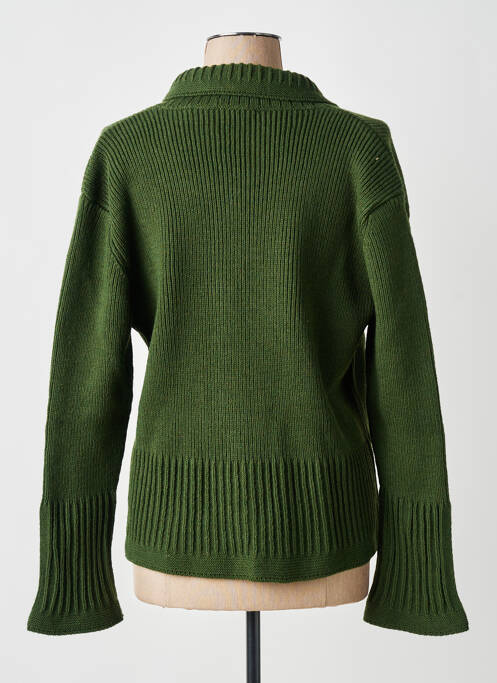Vestă cu mâneci lungi croială cambrată verde FINETTE femme